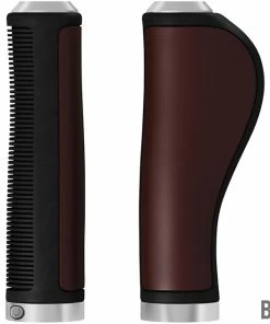BROOKS Poignées Ergonomic Leather Grips -Accessoires Vélo Soldes Brooks Ergonomic Leather Grips brown 8021890579140