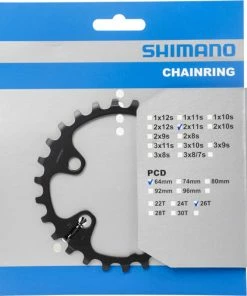 Shimano DEORE FC-M5100-2/M5100-B2 2x11 Vitesses Plateau -Accessoires Vélo Soldes Shimano DEORE FC M5100 2 M5100 B2 26T Kettenblatt Y0LB26000 a
