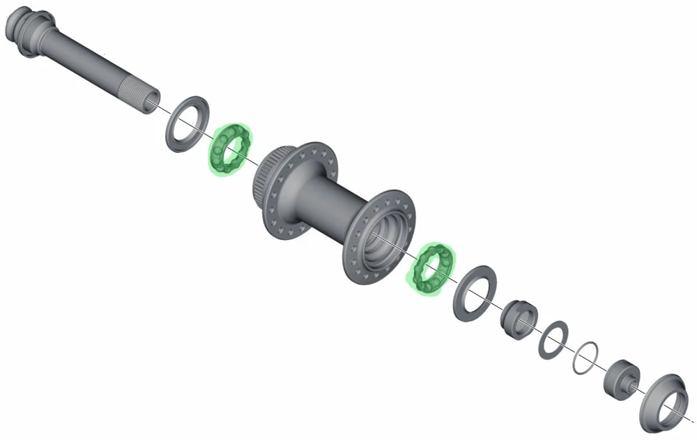 Shimano 3/16" Bague à Billes De Moyeu 4 Shimano 3/16" Bague à Billes De Moyeu – Image 2