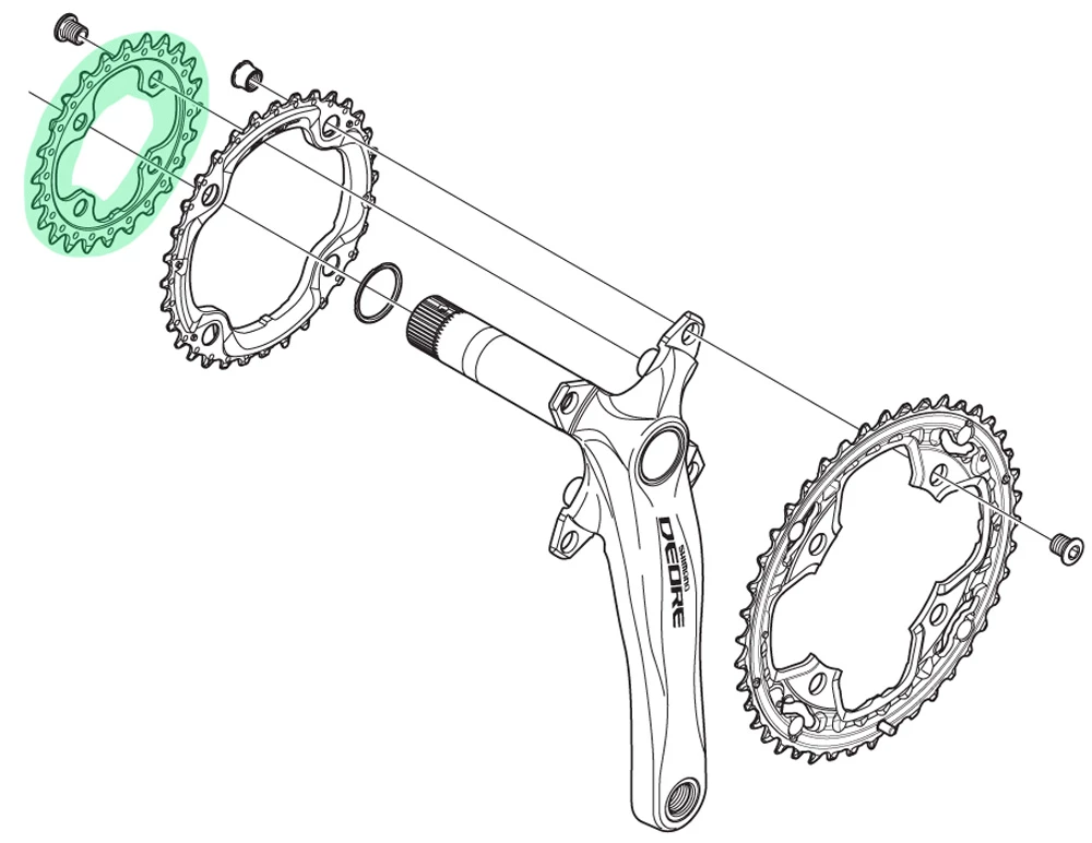 Shimano DEORE Plateau 10 Vitesses Pour FC-M590 24 Dents (AE) 4 Shimano DEORE Plateau 10 Vitesses Pour FC-M590 24 Dents (AE) – Image 2