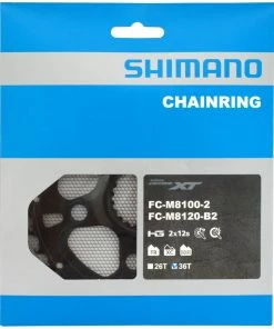 Shimano XT/SLX FC-M8100/M7100 Plateau 2x12 Vitesses -Accessoires Vélo Soldes Shimano XT SLX FC M8100 M7100 2x12 fach Kettenblatt 36T Y0J898010 b